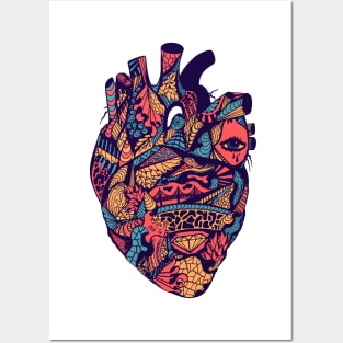 Retro Triad Transparent Heart Posters and Art